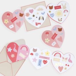 Heart Concertina Valentine Card & Stickers